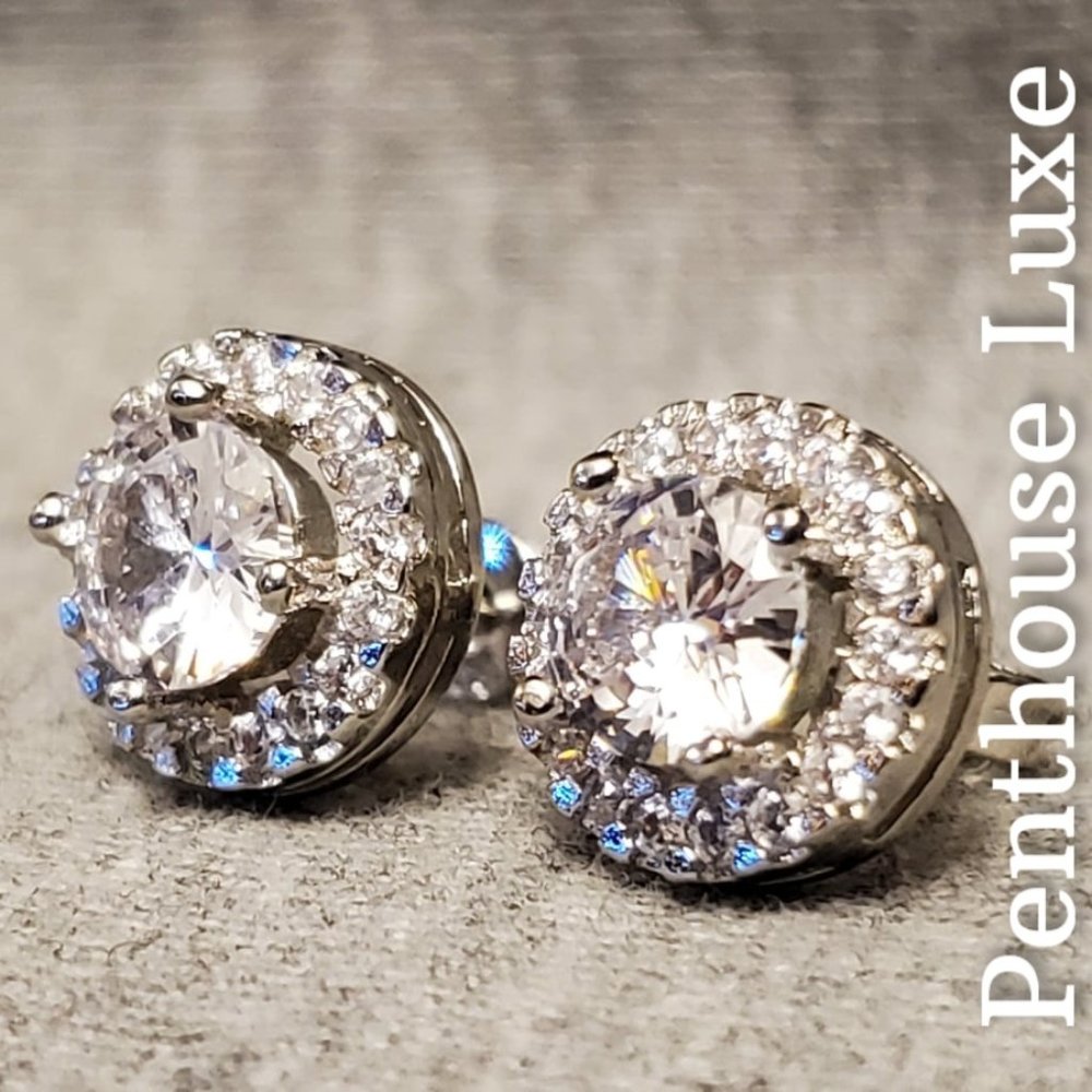 FINAL RESTOCK!! Brilliant Cut Halo Silver Earring Set